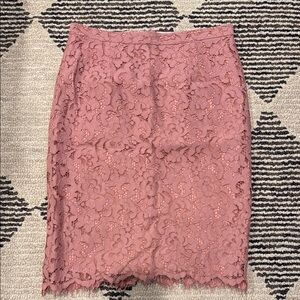 Pink Embellished Pencil Skirt Knee-Length